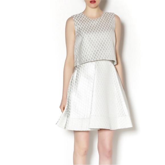 Erin Fetherston Birdie Silver Ivory Dress - Picture 1 of 6